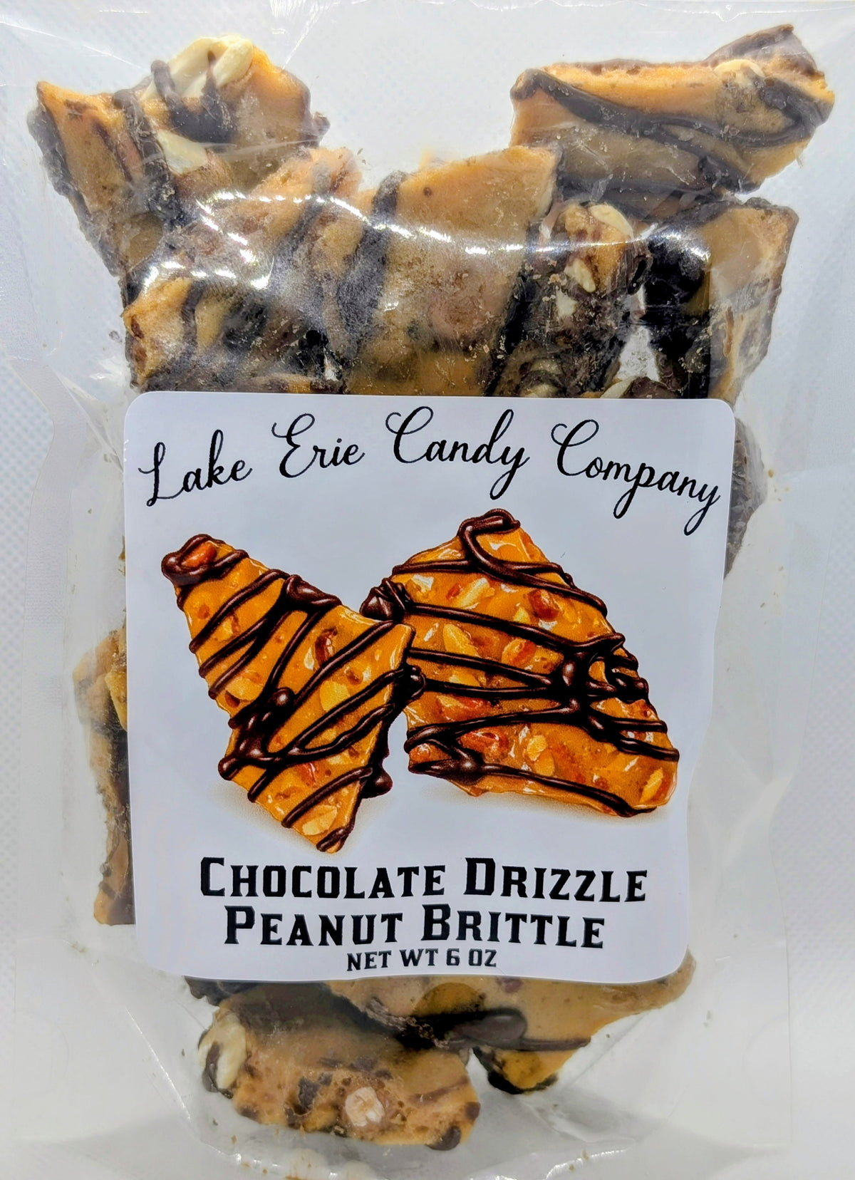 Chocolate Drizzle Peanut Brittle