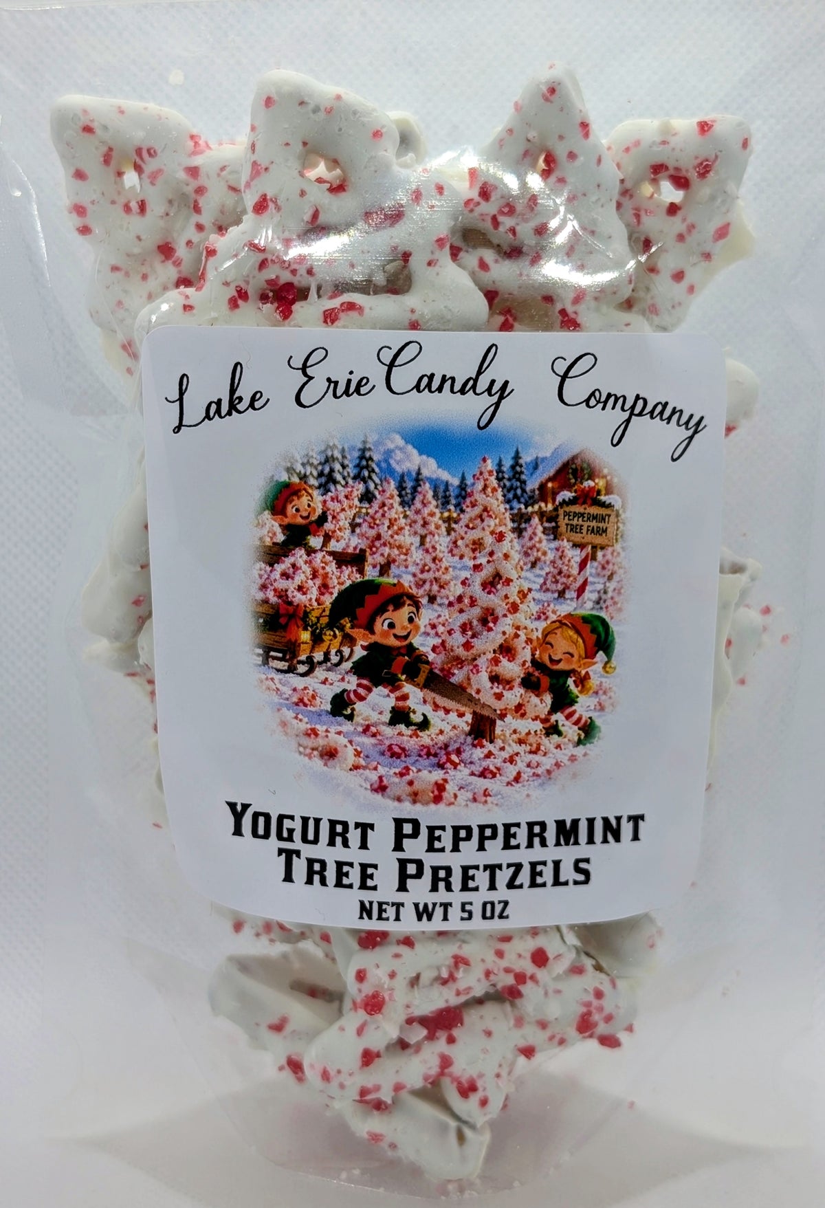 Yogurt Peppermint Tree Pretzels