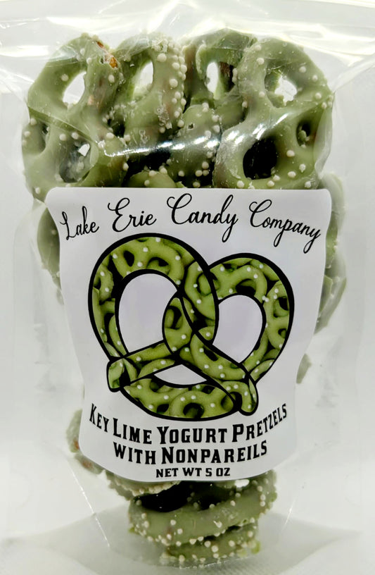 Key Lime Yogurt Pretzels with Nonpareils
