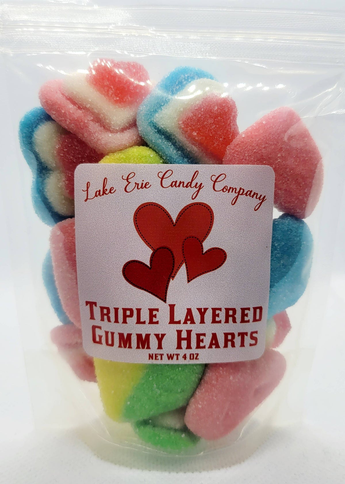 Triple Layer Gummy Hearts – Lake Erie Candy Company